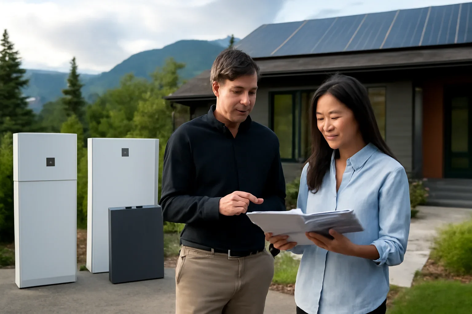 Best Solar Batteries for Home Backup in BC planning discussion for a solar project in British Columbia