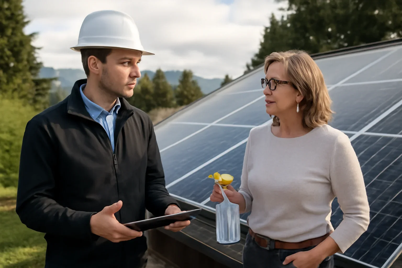 How to Clean Solar Panels Safely planning discussion for a solar project in British Columbia