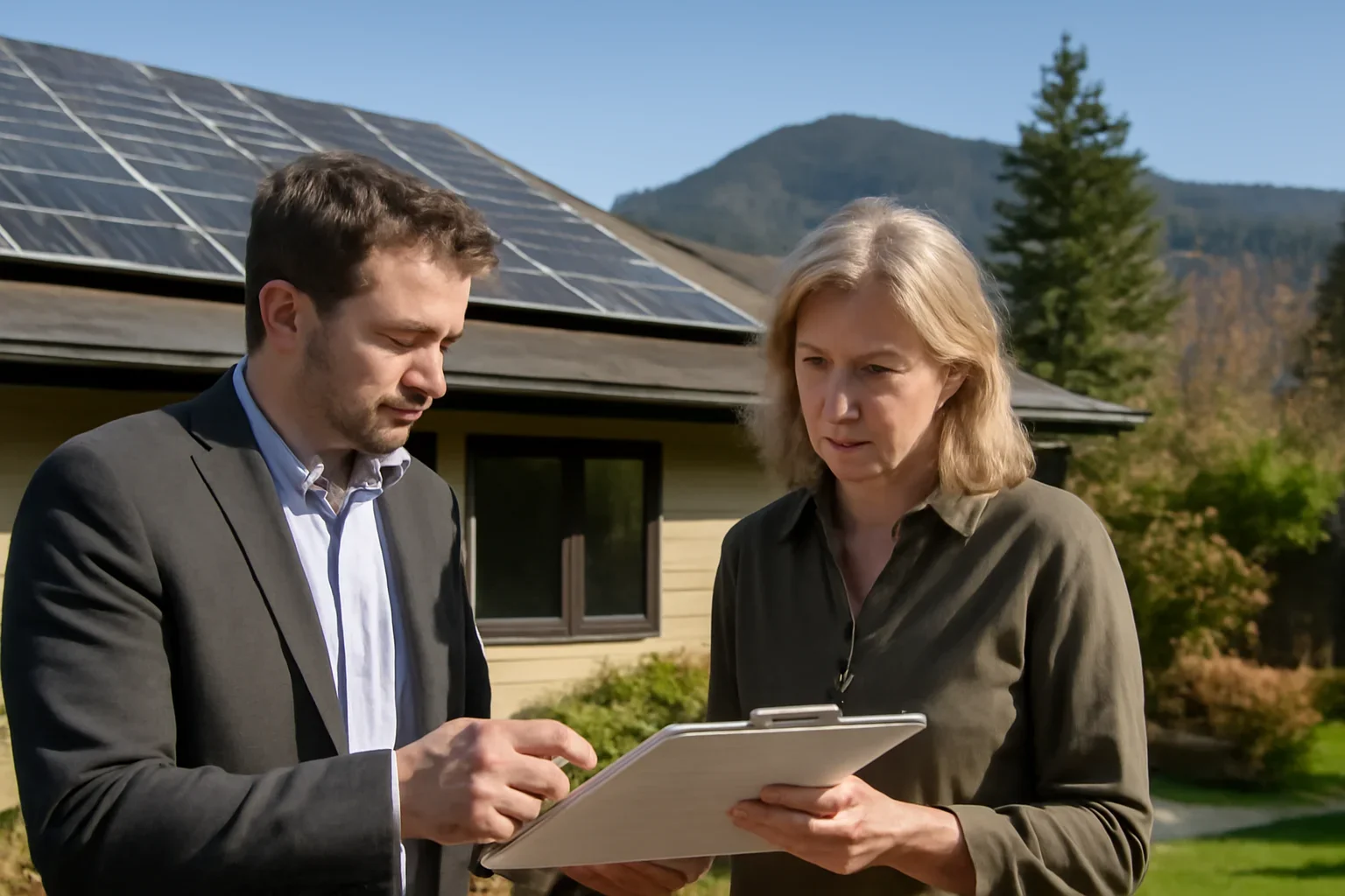 Questions Business Owners Should Ask Before Going Solar planning discussion for a solar project in British Columbia