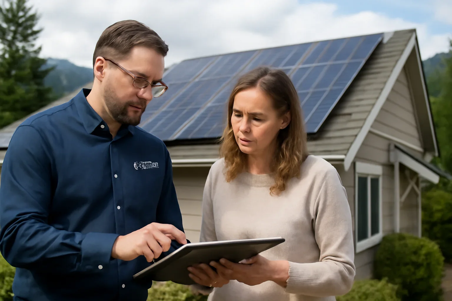 Solar for Homes With High BC Hydro Bills planning discussion for a solar project in British Columbia