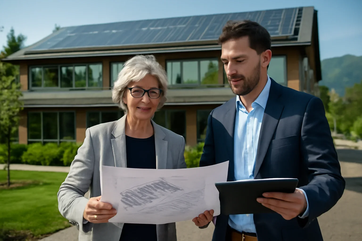 Solar for Office Buildings in BC planning discussion for a solar project in British Columbia