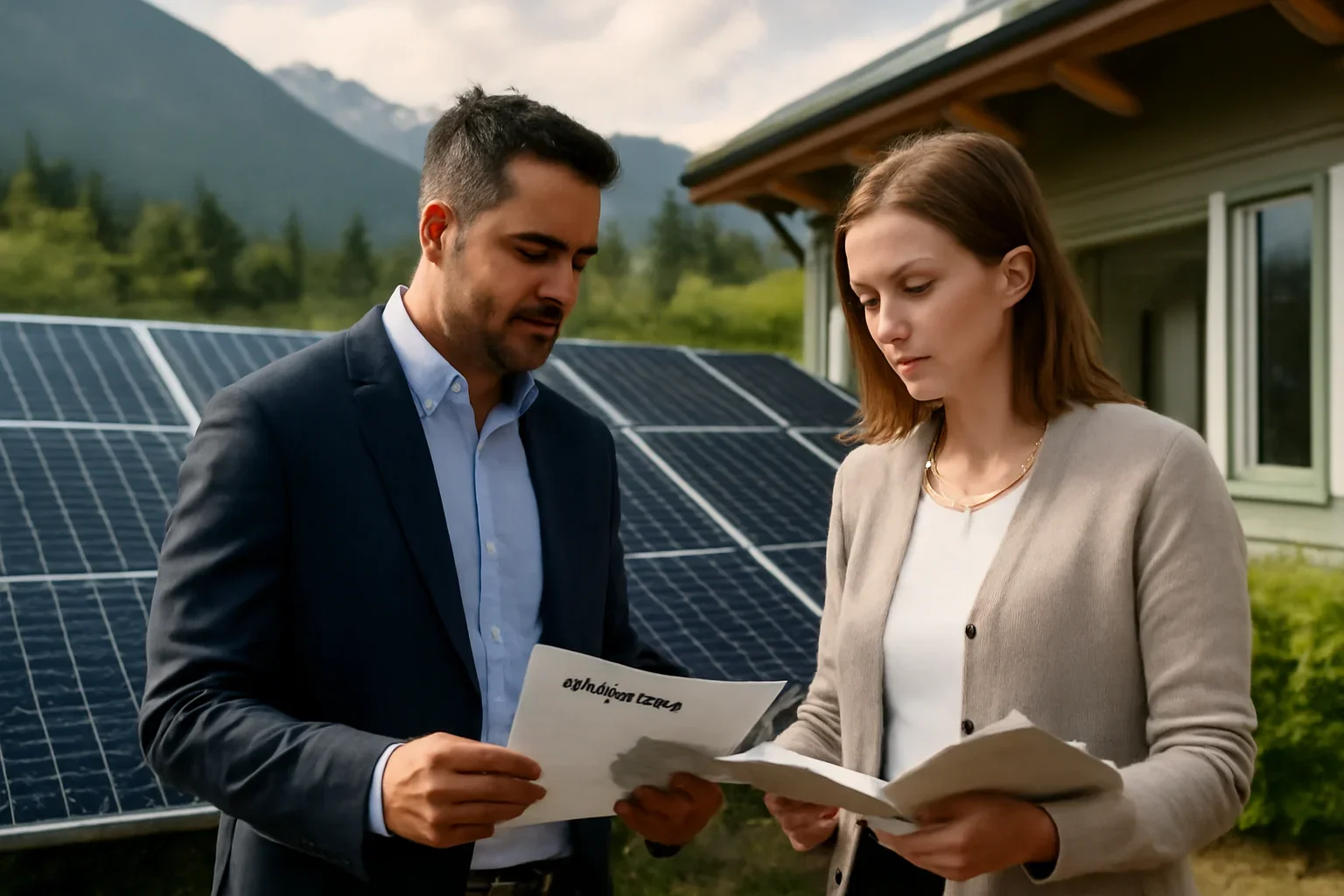 Case Studies planning discussion for a solar project in British Columbia