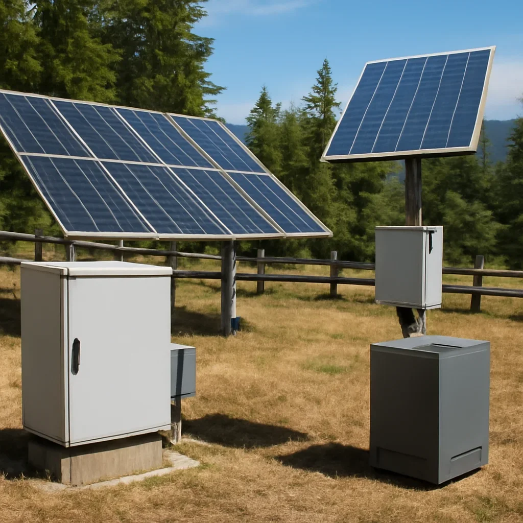 Solar equipment and installation details related to Grid-Tied vs Off-Grid Solar