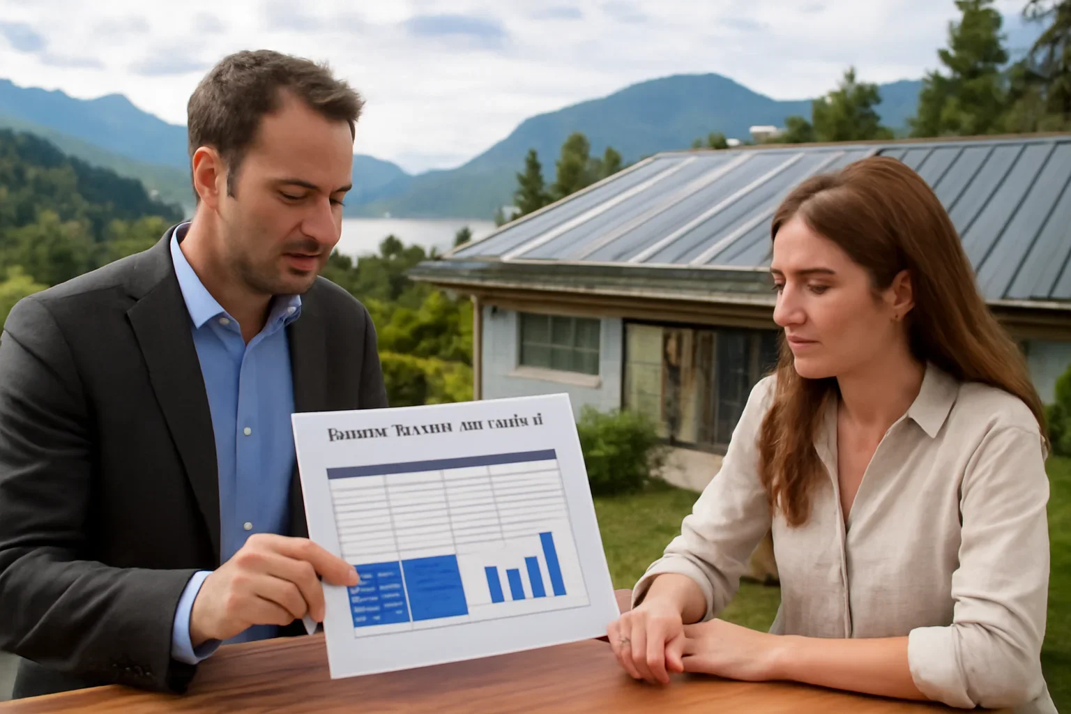 Compare planning discussion for a solar project in British Columbia