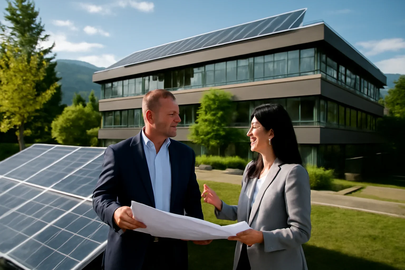 Solar for Office Buildings planning discussion for a solar project in British Columbia