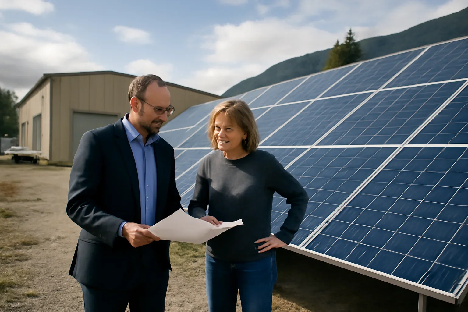 Solar for Warehouses planning discussion for a solar project in British Columbia