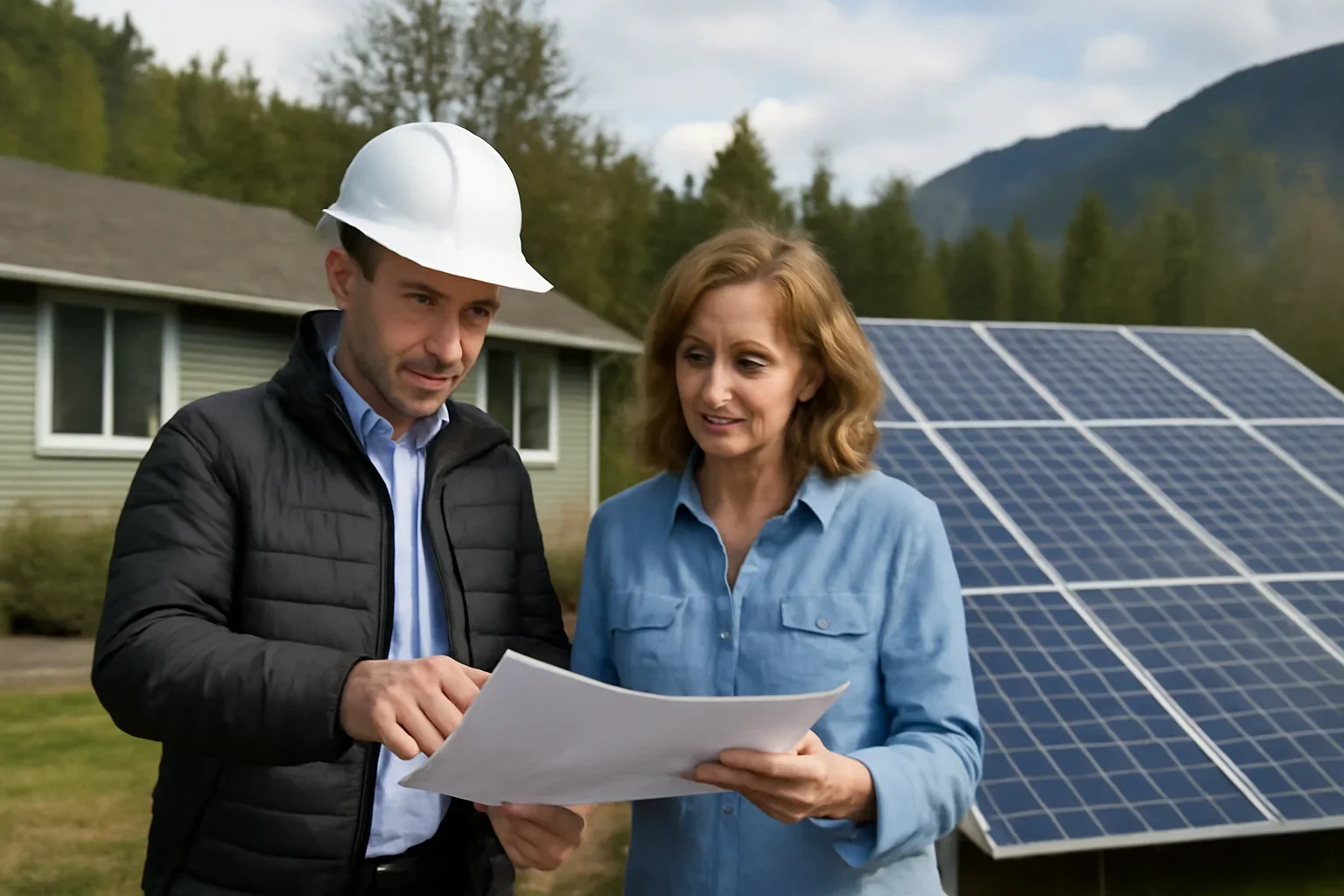 Duncan Solar Panels planning discussion for a solar project in British Columbia