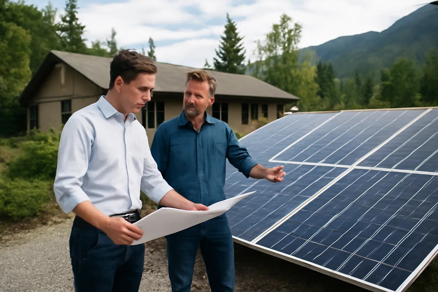 Greenwood Solar Panels planning discussion for a solar project in British Columbia