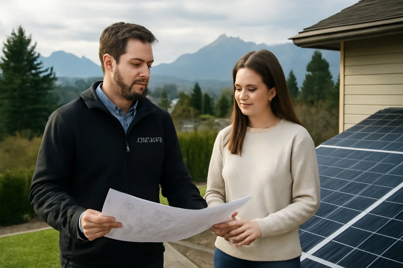 Mission Solar Panels planning discussion for a solar project in British Columbia