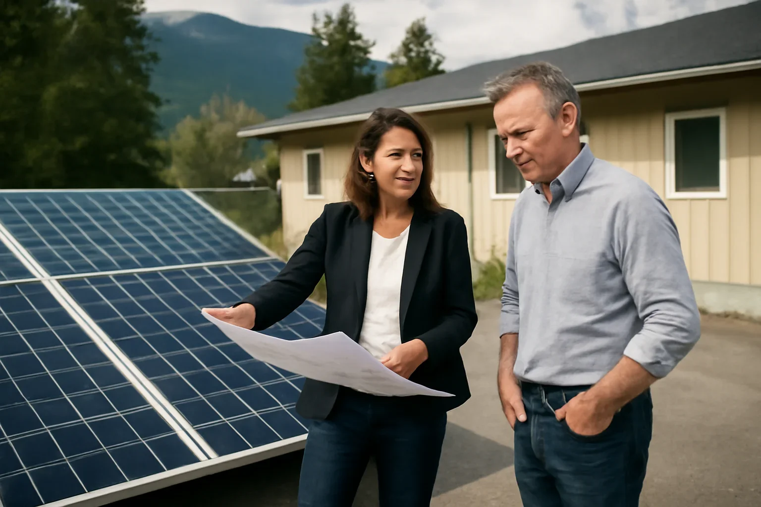 Powell River Solar Panels planning discussion for a solar project in British Columbia