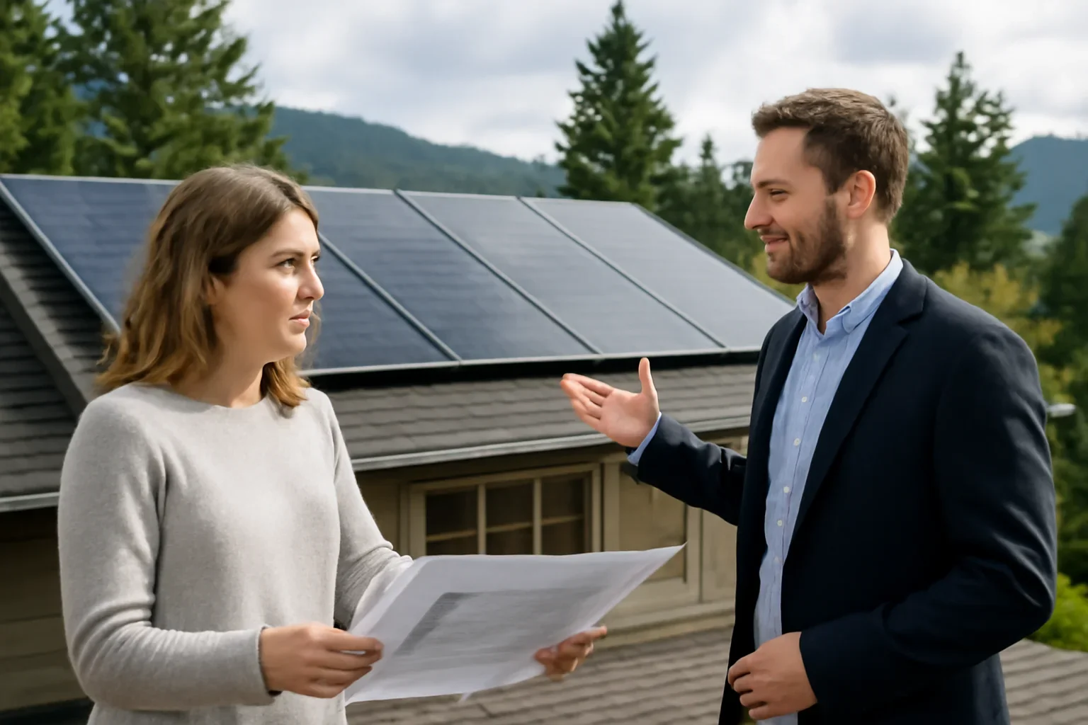 Roof-Mounted Solar planning discussion for a solar project in British Columbia