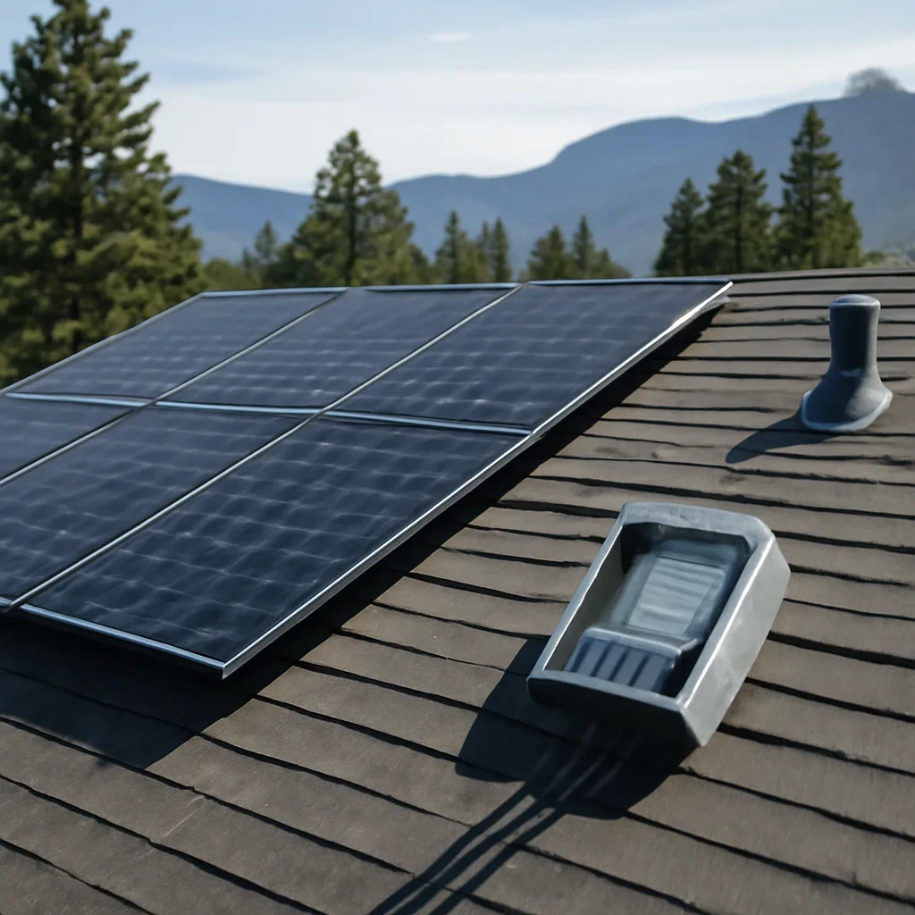 Solar equipment and installation details related to Roof-Mounted Solar