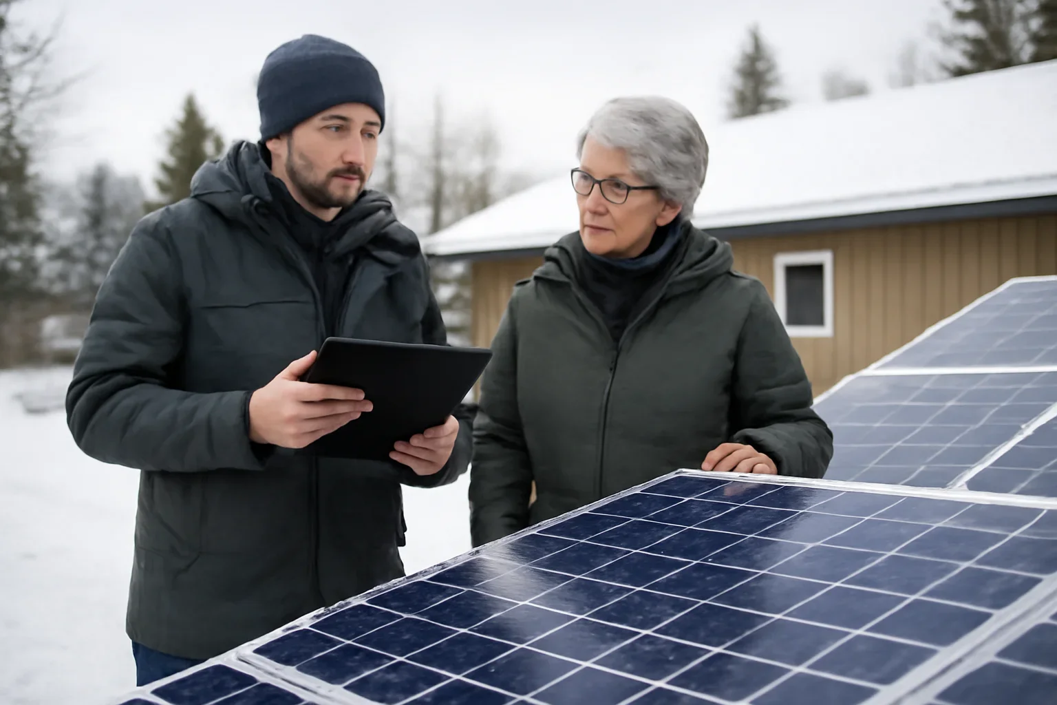 Solar Panels in Winter planning discussion for a solar project in British Columbia